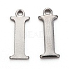 Tarnish Resistant 304 Stainless Steel Alphabet Charms STAS-H122-I-P-1