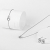 Stainless Steel Double Interlocking Ring Jewelry Set JG9167-1-2