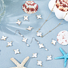16Pcs 2 Colors Cross Natural Pearl Connector Charms PALLOY-HS00044-3