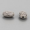 Brass Micro Pave Cubic Zirconia Beads ZIRC-F001-54P-2