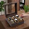 6-Slot Clear Glass Window Imitation Leather Watch Organizer Boxes with Velveteen Pillow Inside and Alloy Clasps Outside CON-WH0089-285-3