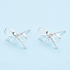 Brass Stud Earring Findings X-KK-S350-013S-2