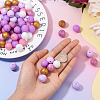 80Pcs 8 Styles Round Food Grade Silicone Beads SIL-TA0002-07-6
