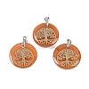 Natural Red Aventurine Flat Round Pendants G-Q188-01P-06-1