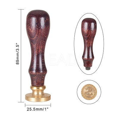 DIY Letter Scrapbook Brass Wax Seal Stamps and Wood Handle AJEW-P068-B02-1
