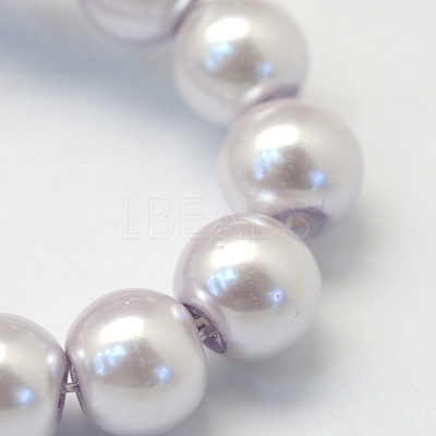 Baking Paint Pearlized Glass Pearl Round Bead Strands HY-Q003-10mm-25-1