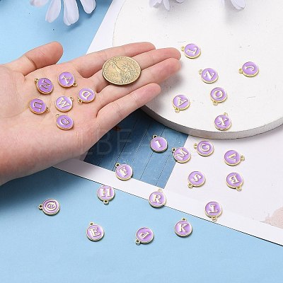 Initial Letter A~Z Alphabet Enamel Charms ENAM-Q437-10-1