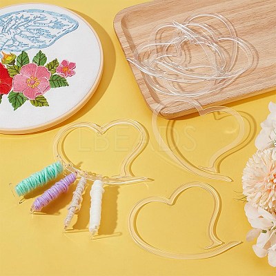 8Pcs Acrylic Heart Yarn Storage Ring TOOL-BC0002-81-1