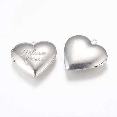 Tarnish Resistant 316 Stainless Steel Locket Pendants STAS-G146-17P-1