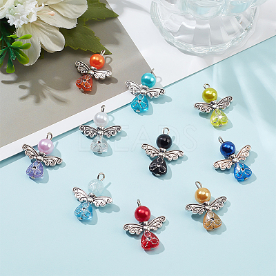 Acrylic Angel Pendants FIND-WH0110-377-1