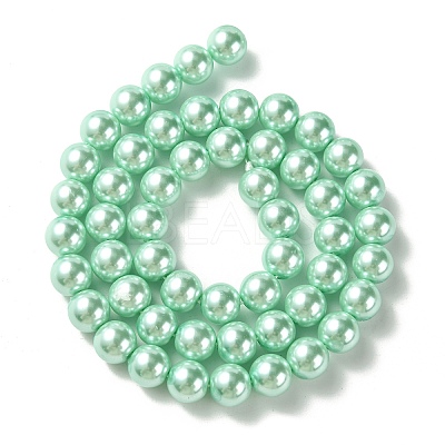 Eco-Friendly  Dyed Glass Pearl Round Bead Strands HY-A002-8mm-RB034-1