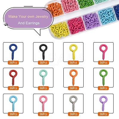 Spray Painted Iron Screw Eye Pin Peg Bails IFIN-YW0001-37A-1
