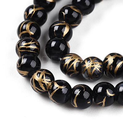 Baking Paint Glass Beads Strands DGLA-N003-4mm-B10-1