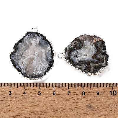 Imported Natural Geode Agate Big Pendants G-G895-08S-01-1