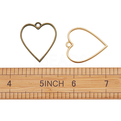 Rack Plating Alloy Open Back Bezel Pendants PALLOY-TA0001-28-1