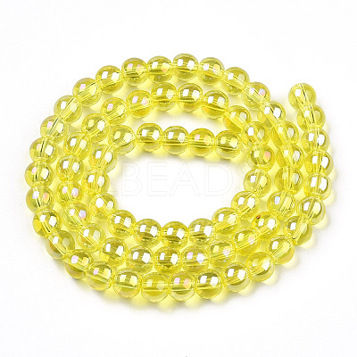 Electroplate Transparent Glass Beads Strands LS-GLAA-T032-T10mm-AB12-1