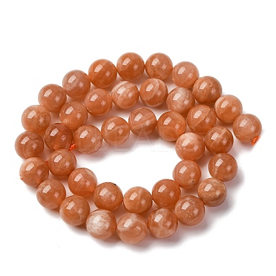 Round Natural Sunstone Beads Strands G-F222-33-10mm-01-1