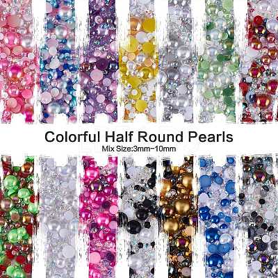 60g Resin patch multi size mixed pearl patch DIY jewelry accessories(2 bags) JX586J-1