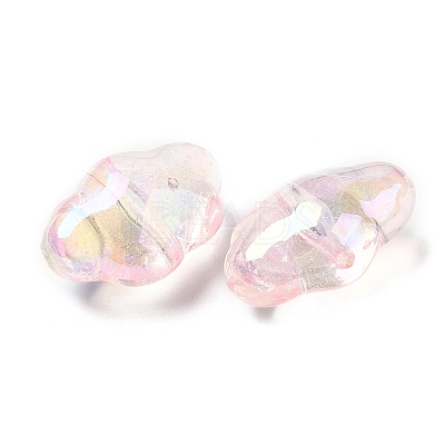 UV Plating Transparent Rainbow Iridescent Acrylic Beads OACR-C016-31A-1