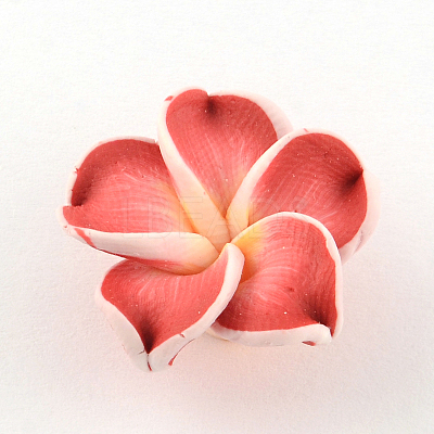 Handmade Polymer Clay 3D Flower Plumeria Beads CLAY-Q192-30mm-08-1
