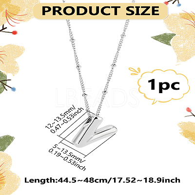 1pc Brass Chain with Alloy Letter Pendants Necklaces NJEW-LP0001-41V-P-1