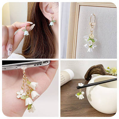 60Pcs 3 Styles ABS Plastic Imitation Pearl & Acrylic Pendants PALLOY-TAC0280-1