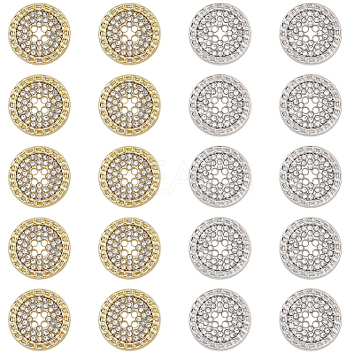 20Pcs 2 Colors Alloy Buttons BUTT-GF0004-09-1