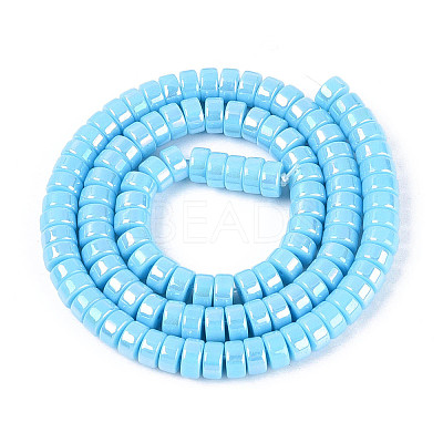 AB Color Plated Opaque Glass Beads Strands GLAA-T026-3x6mm-P06-1