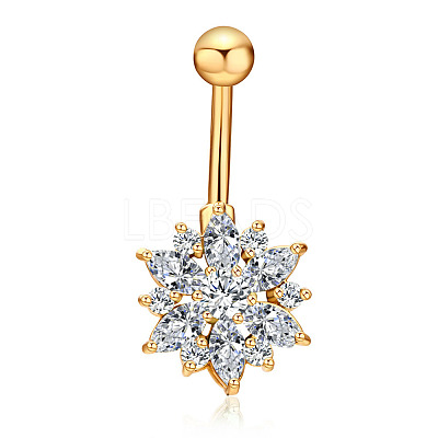 Clear Cubic Zirconia Belly Button Rings WG9960A-01-1