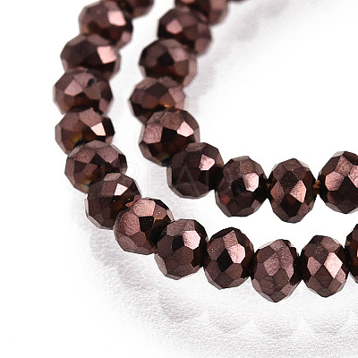 Electroplate Glass Beads Strands X-EGLA-F149-FP-08-1