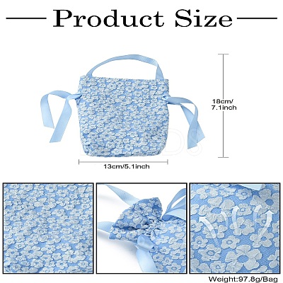 Cloth High Jacquard Flower Sugar Gift Drawstring Bags with Handle ST-CJ0004-01A-1