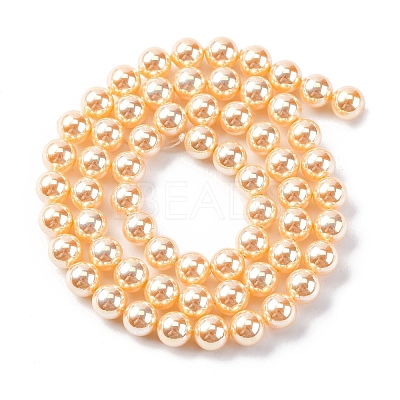 UV Plating Pearlized Glass Pearl Beads Strands GLAA-F128-01A-T6-1