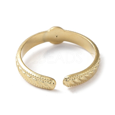 304 Stainless Steel Open Cuff Ring Findings STAS-P334-06G-1
