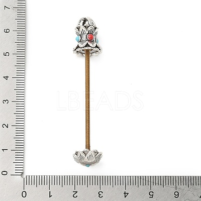 Lotus Shape Brass Screw Peg Bails KK-NH0008-06AS-1