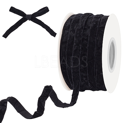 25 Yards Single Face Crushed Velvet Ribbon OCOR-WH0085-32B-1