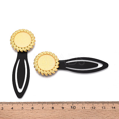 Alloy & Iron Bookmark Cabochon Settings PALLOY-N184-06G-1