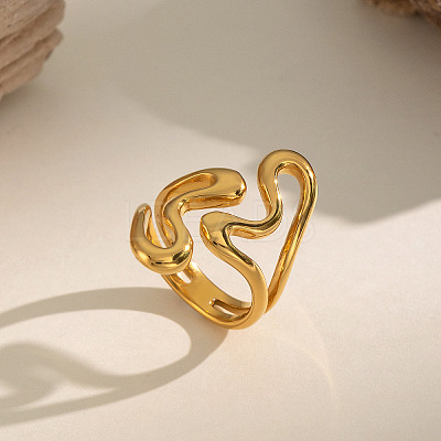 Irregular 304 Stainless Steel Cuff Open Rings for Women LD5997-1