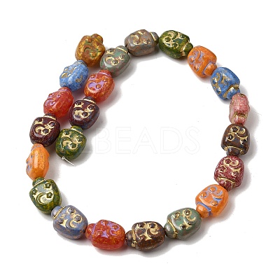 Painted Glass Beads Strands GL-CBA8EF0-01-1