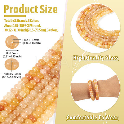3 Strands 3 Colors Glass Beads Strands GLAA-TA0004-16B-1