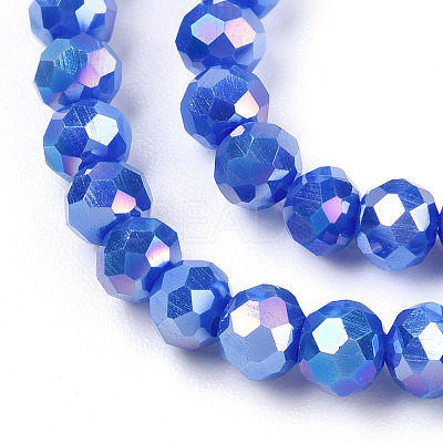 Electroplate Glass Beads Strands EGLA-A034-P4mm-B21-1