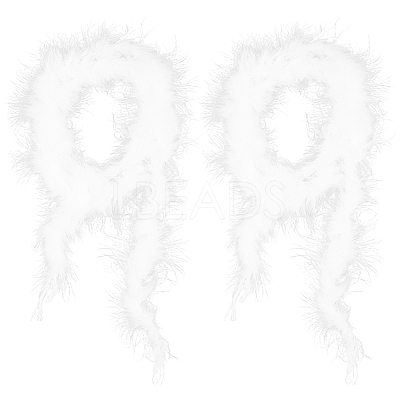 Turkey Feather Ornament Accessories AJEW-WH20018-91C-1