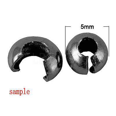 Brass Crimp Beads Covers X-KK-G017-B-1