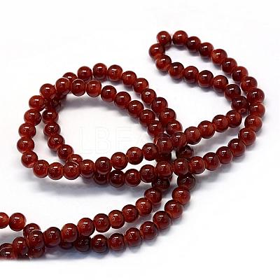 Baking Paint Imitation Jade Glass Round Bead Strands DGLA-Q021-8mm-11-1