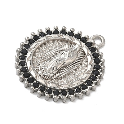 304 Stainless Steel & Rhinestone Pendants STAS-G371-09G-02P-1