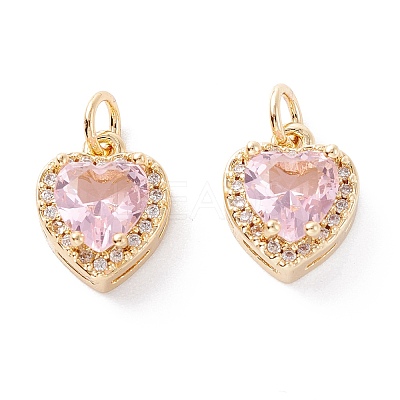 Brass Micro Pave Cubic Zirconia Charms LS-ZIRC-A019-14G-F-1