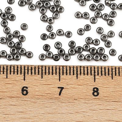Dark Gray 11/0 Grade A Electroplated Glass Seed Beads X-SEED-Q008-F576-1