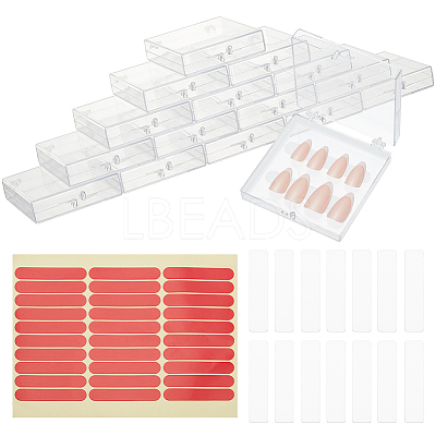 15Pcs Transparent Plastics Hand-wearing Armor Storage Case MRMJ-PH0001-78-1