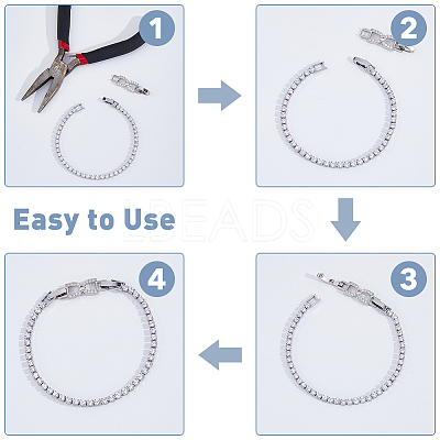 10Pcs 2 Colors Bowknot Rack Plating Brass Clear Cubic Zirconia Watch Band Clasps ZIRC-DC0001-09-1