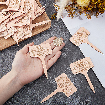30Pcs Wooden Plant Labels DIY-GF0014-19A-1