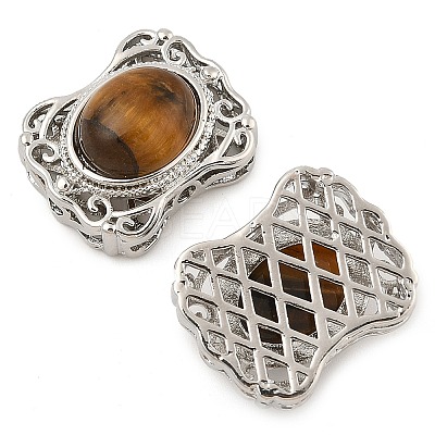 Natural Tiger Eye Multi-Strand Links KK-M304-05P-02-1